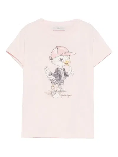 Golden Goose Kids' Edna Printed T-shirt In Pink