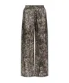 Golden Goose Floral-print Elastic-waist Straight Trousers In Black