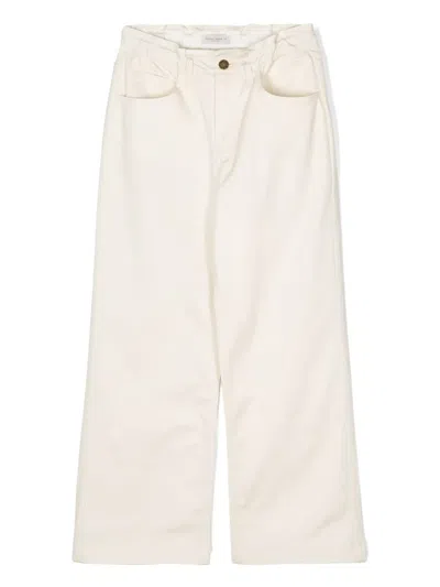 Golden Goose Kids' Elastic-waist Chino Trousers In Neutrals
