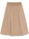 Golden Goose Deluxe Brand Flowing Beige Maxi Skirt With Elastic Waistband In Nude