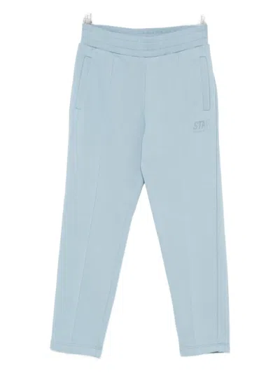 Golden Goose Kids' Elastic-waistband Logo-detail Trousers In Blue