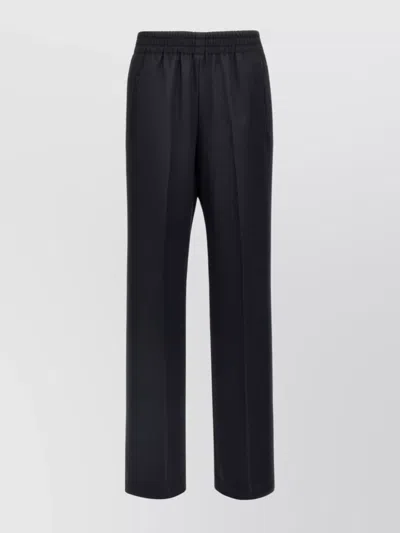 Golden Goose Elastic Waistband Straight Leg Trousers In Blue