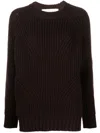 Golden Goose Elbow-patch Ribbed-knit Jumper In 褐色