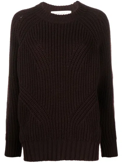 Golden Goose Elbow-patch Ribbed-knit Jumper In Brown