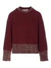 Golden Goose Women Embroidered Rhinestones Sweater In Burgundy