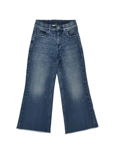 Golden Goose Kids' Embellished Frayed Jeans In Blue