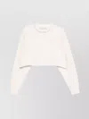 Golden Goose "journey W`s" Cropped Crew Neck Sweatshirt Overprinted Cotton Fleece Vintage Treatment In White