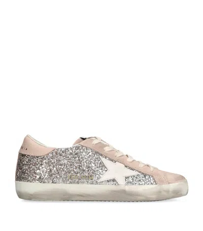 Golden Goose Embellished Super-star Sneakers In Silver