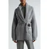 Golden Goose Embellished Virgin Wool Belted Cardigan In Grey Melange