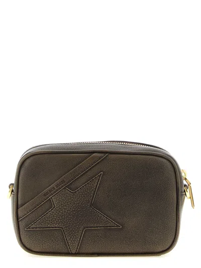 Golden Goose Embossed Star Leather Crossbody Bag In Brown