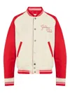Golden Goose Nic Cotton Jacket With Maxi Golden Club Embroidery In White