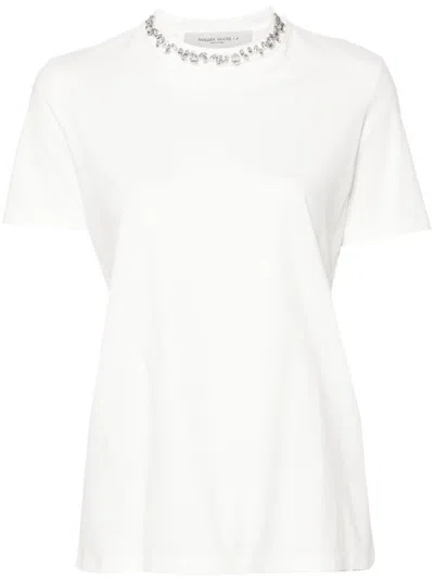 Golden Goose Crystal Crew Neck T-shirt In White