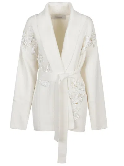 GOLDEN GOOSE EMBROIDERED FLORAL CARDIGAN