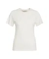 Golden Goose Embroidered Logo T-shirt In Soft White Cotton In White
