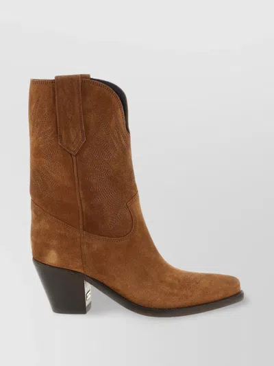 Golden Goose Wish Star Boots In Brown