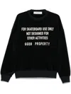 Golden Goose Black Chenille Embroidered Lettering Sweatshirt In Black