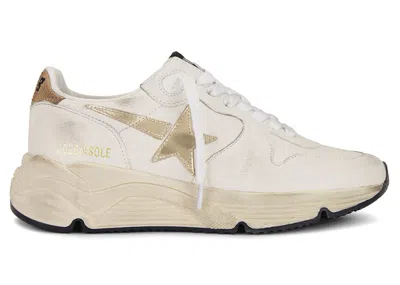 Pre-owned Golden Goose En Goose En Goose Running Sole (women's) Sneakers In White/gold/beige