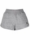 Golden Goose Grey Grey Embroidered Logo Shorts In Grey