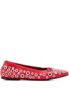 Golden Goose Amy Eyelet-embellished Nappa Ballerina Flats