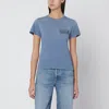 Golden Goose Faded Blue T-shirt With Print On The Chest Women In Blue
