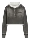 Golden Goose Spray-effect Cropped Sweatshirt In Grey