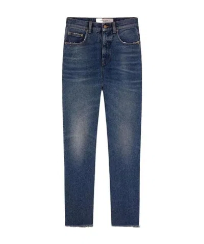 Golden Goose Faded Cropped Jeans In Blue