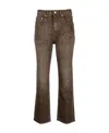 Golden Goose Faded Leopard-print Kick Flare Jeans In Brown