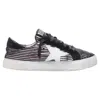 Golden Goose Fancy Metallic Stripe Distressed Sneakers In Black