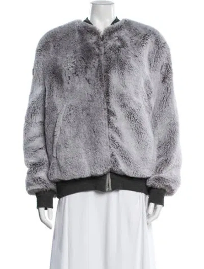 Pre-owned Golden Goose Faux Fur Jacket In Gray