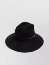 Golden Goose Wool Fedora Hat With Leather Strap Accessories In Black
