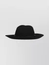 Golden Goose Fedora Hat With Wide Brim And Leather Belt In Black