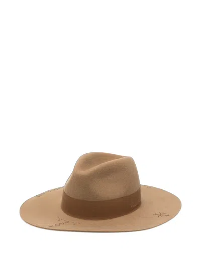 Golden Goose Fedora Heavy Wool Felt Hat In Brown