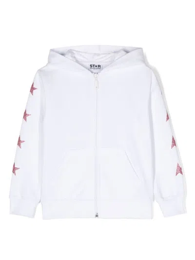 Golden Goose Kids' Felpa Con Cappuccio In White