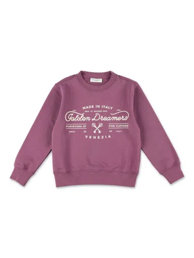 Golden Goose Kids' Felpa Con Stampa In Bordeaux