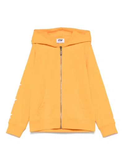 GOLDEN GOOSE FELPA CON ZIP E CAPPUCCIO