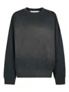 Golden Goose Longline Crewneck Cotton Sweatshirt With Star Accents In Blue