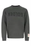 Golden Goose Golden M S Regular Sweatshirt Distressed Cotton Jersey With Logo Clothing In Green