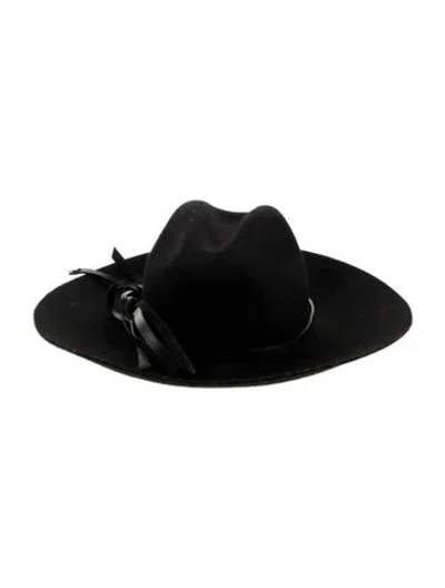 Pre-owned Golden Goose Felt Wide Brim Sun Hat In Black