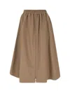 Golden Goose Flared Skirt With Zip In Light Brown Women In Beige