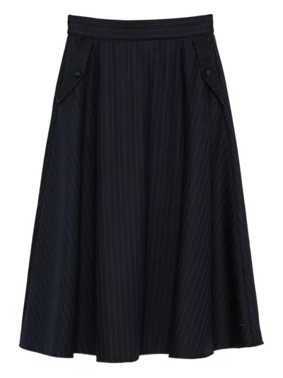 GOLDEN GOOSE GOLDEN GOOSE FLARED PINSTRIPE SKIRT