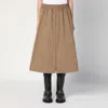 Golden Goose Flared Skirt With Zip In Light Brown Women In Beige