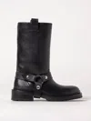 Golden Goose Distressed Black Leather Kurt Boots With Silver Accents In Black