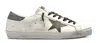 Golden Goose Super-star Sneakers With Lizard Effect Star And Grey Heel Tab In White
