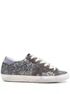 Golden Goose Superstar Sequin Sneakers In Silver