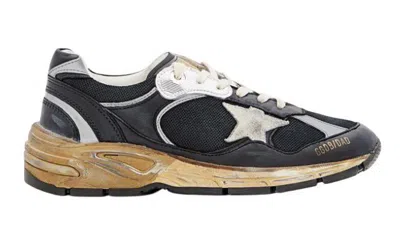 Golden Goose Flat Shoes In Black/silver/ice