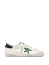 Golden Goose Super-star White Low Top Sneakers With Embossed Logo And Contrasting Heel Tab In Leather Man In White