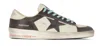 Golden Goose Distressed Leather Sneakers With Two-tone Star Patch In White