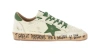 Golden Goose Ball Star Distressed Finish Leather Sneaker With Graffiti Print Shoes In White