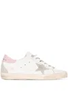 Golden Goose Super-star Leather Upper And Heel Suede Star And Spur Cream Sole In White