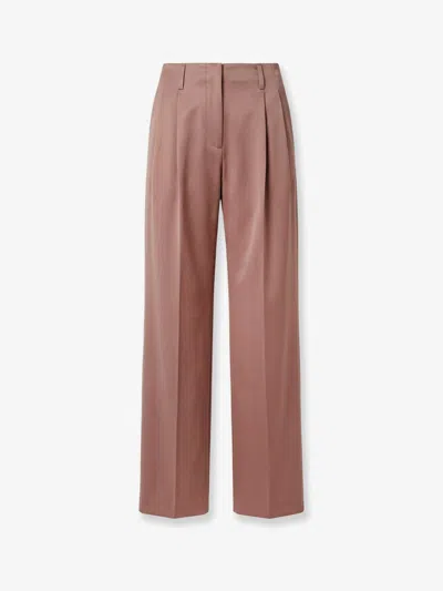 Golden Goose Flavia Light Dry Wool Trousers In Pink
